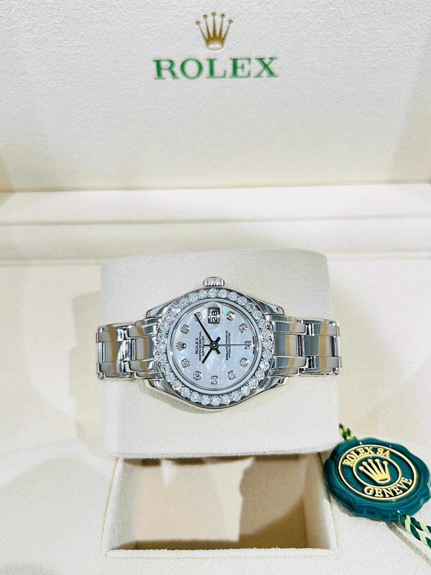 Rolex Oyster Perpetual Ladies Datejust Pearlmaster Luxury Watch Model # 802299