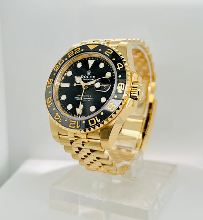 Rolex GMT-Master II 18k Yellow Gold Men's Watch Model #126718GRNR