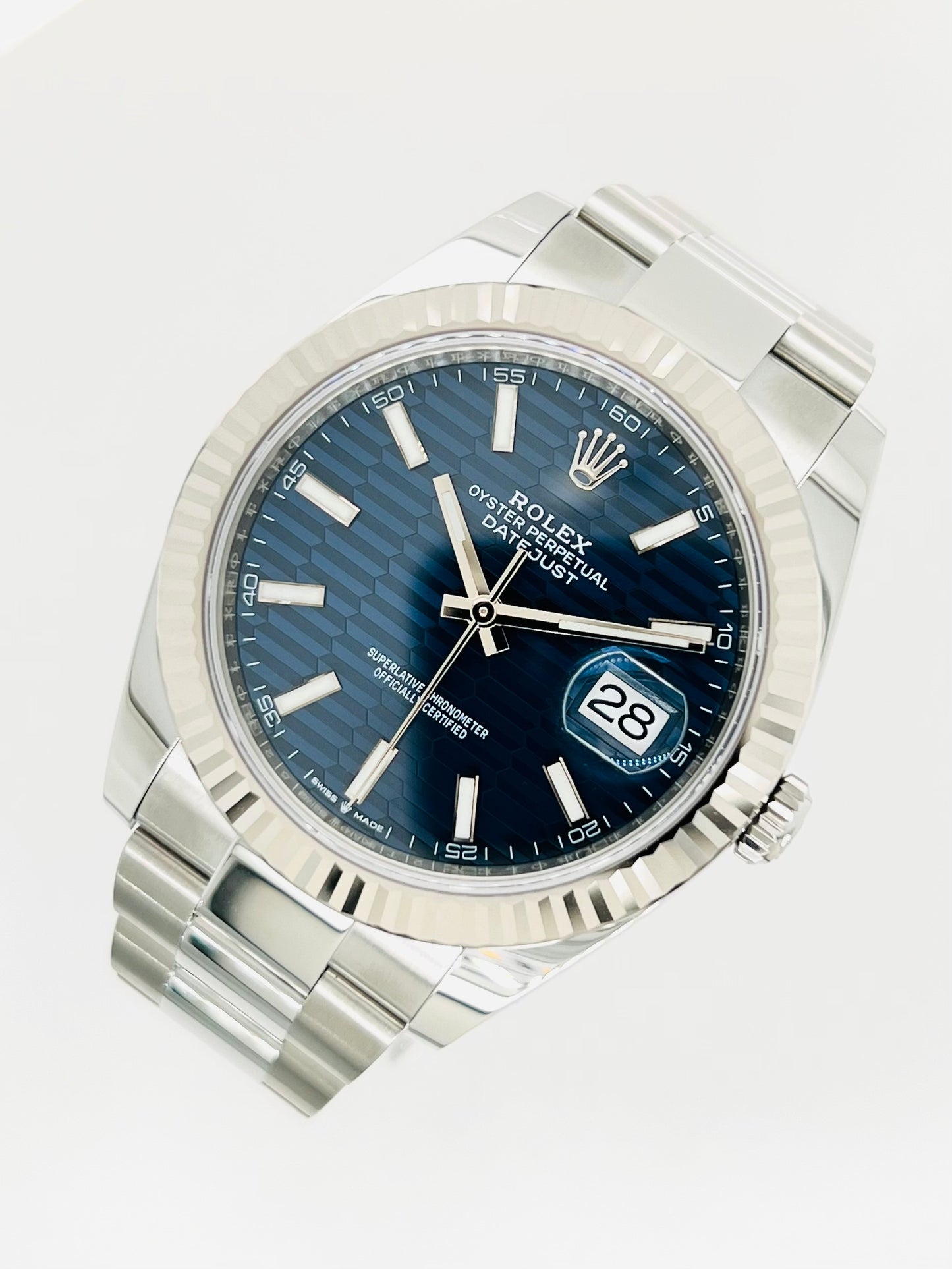 Rolex Datejust 41mm, Blue Fluted-motif Dial Men's Luxury Watch Model #126334