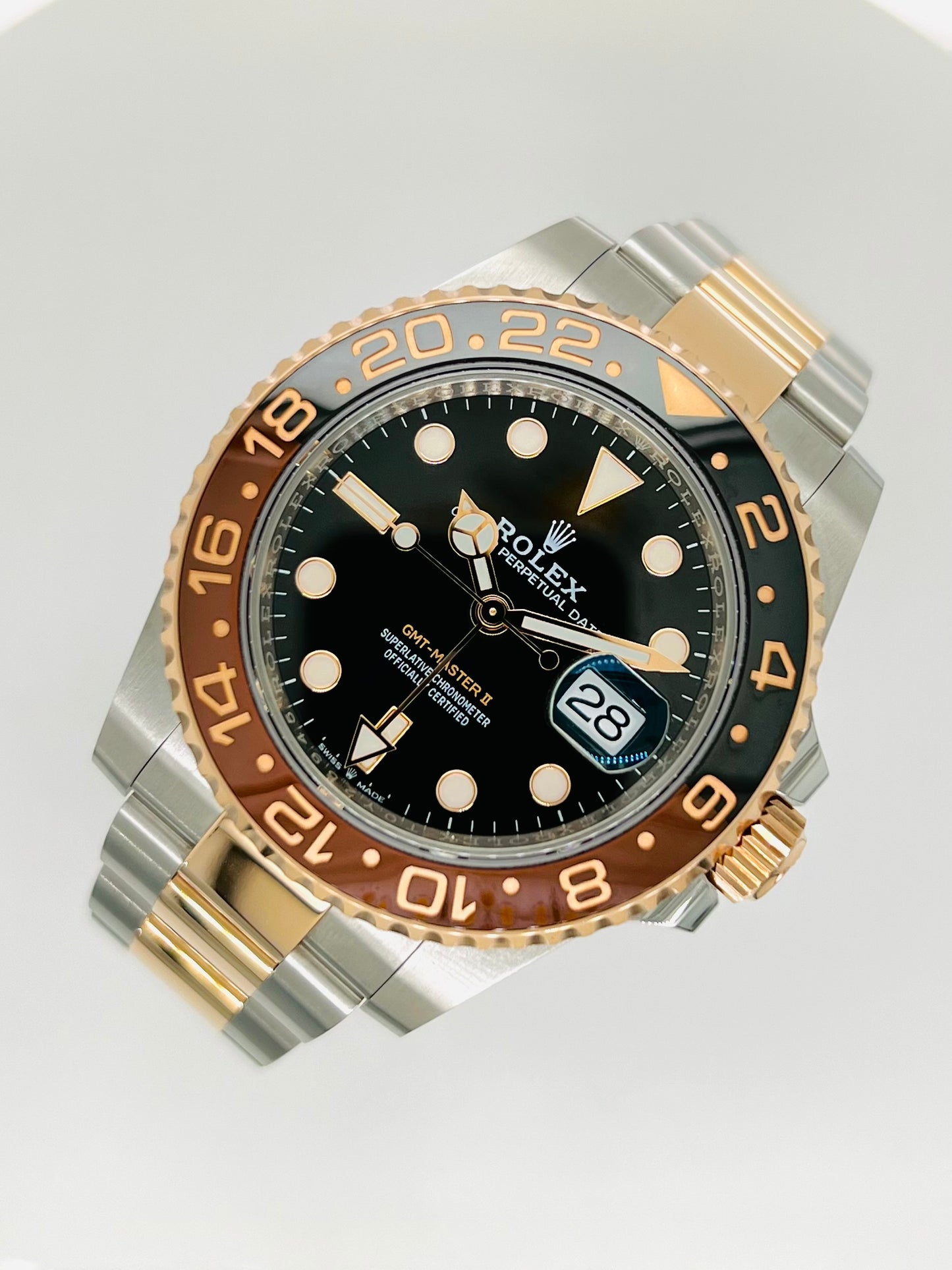 Rolex GMT-Master II 40mm Two Tone Rose Gold & Steel Men's Luxury Watch Model #126711CHNR