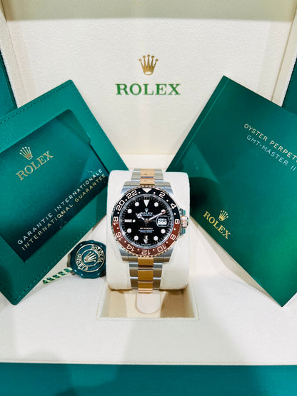 Rolex GMT-Master II 40mm Two Tone Rose Gold & Steel Men's Luxury Watch Model #126711CHNR