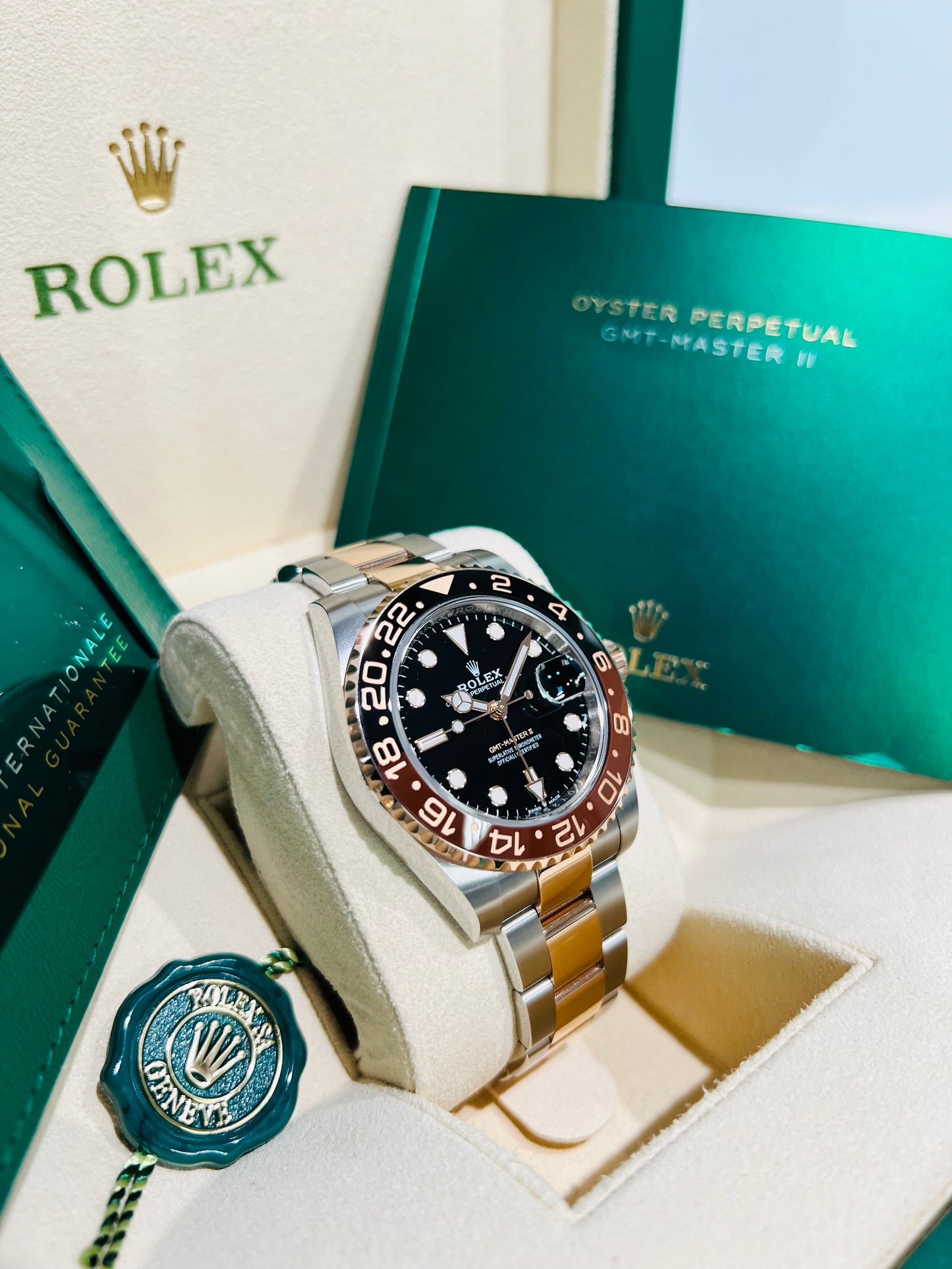 Rolex GMT-Master II 40mm Two Tone Rose Gold & Steel Men's Luxury Watch Model #126711CHNR