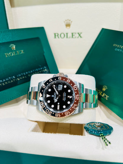 Rolex GMT-Master II 40mm Two Tone Rose Gold & Steel Men's Luxury Watch Model #126711CHNR