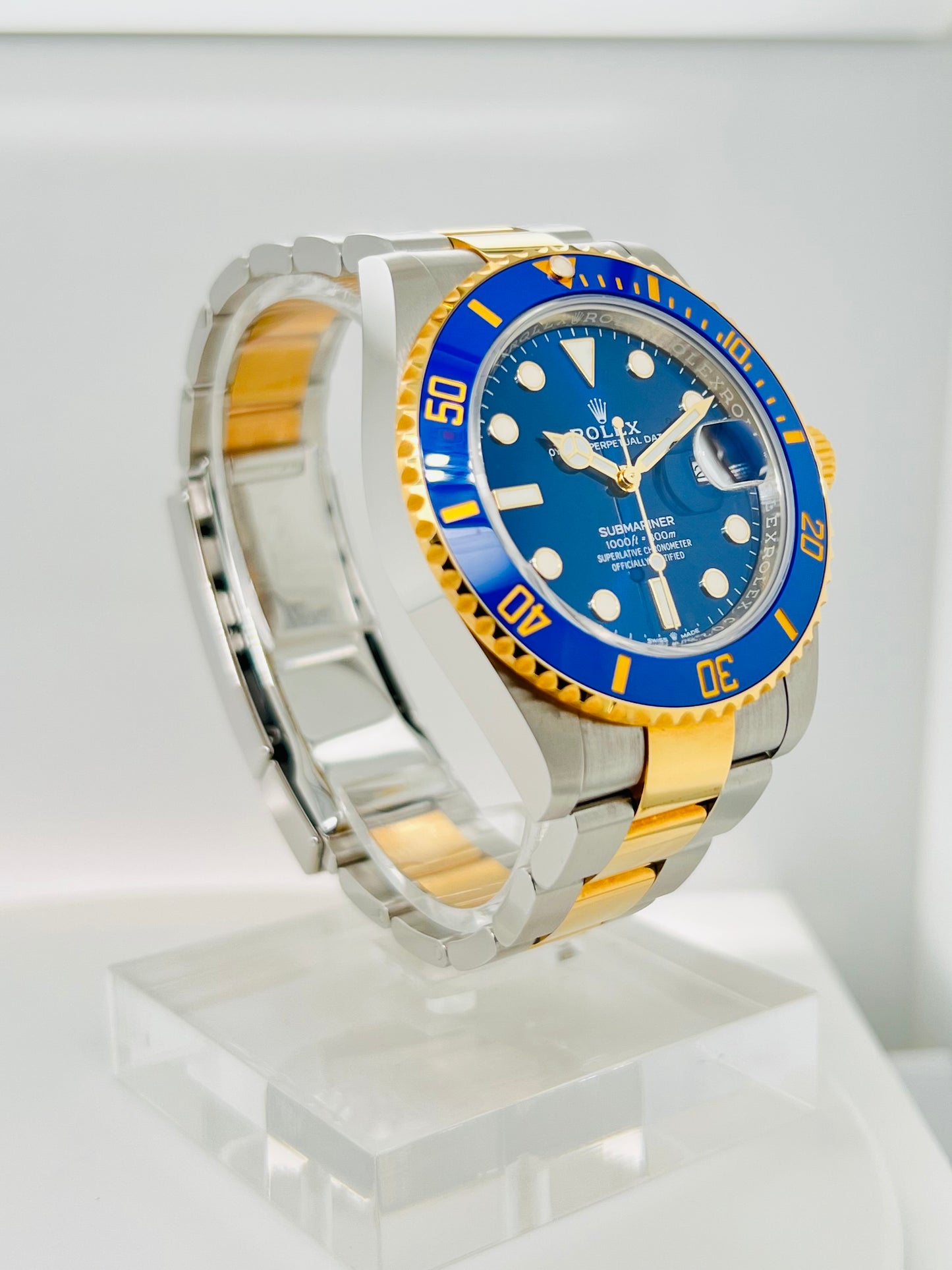 Rolex Submariner Date 41mm, Blue Dial Two Tone Men's Luxury Watch Model #126613LB