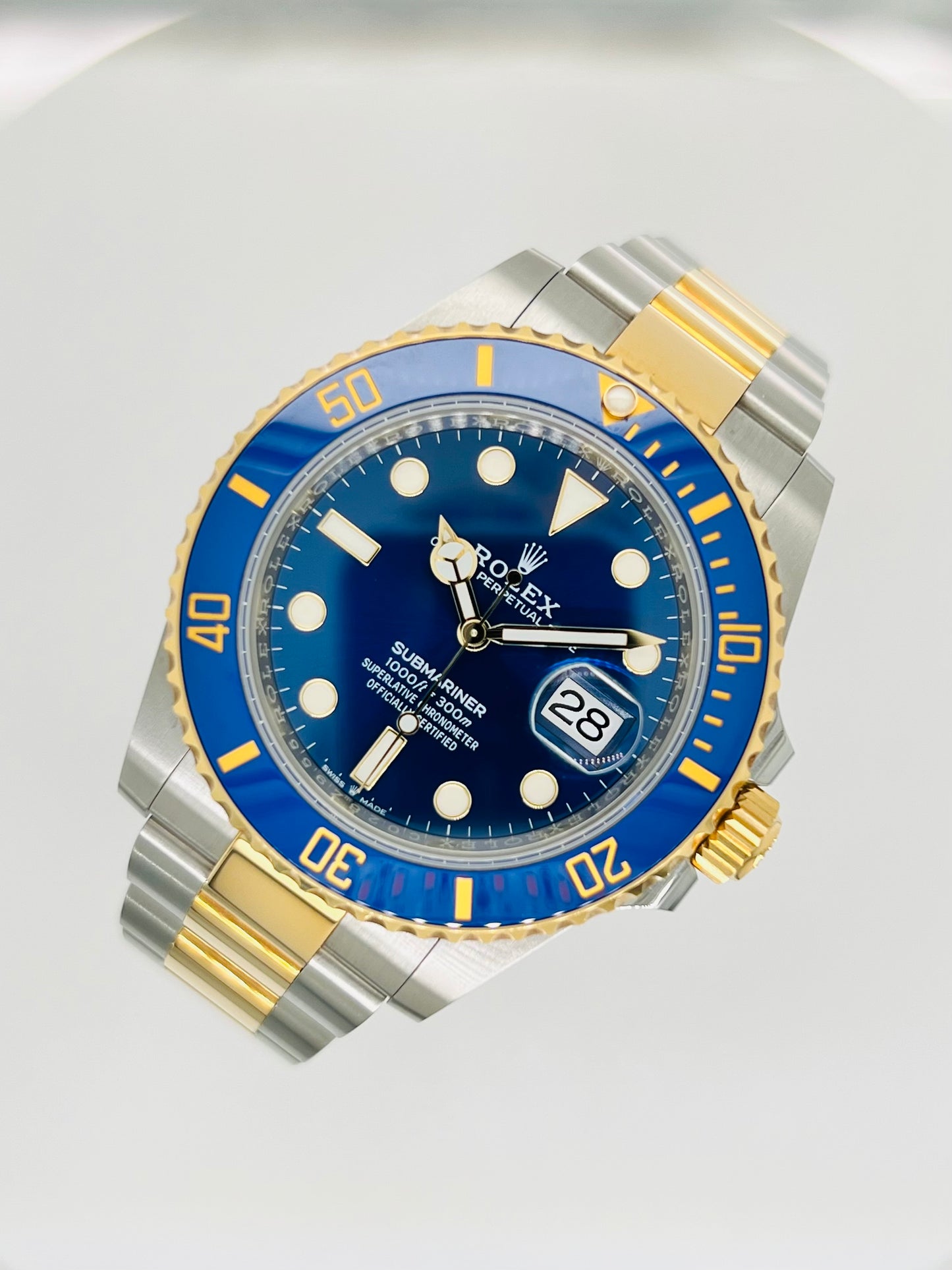 Rolex Submariner Date 41mm, Blue Dial Two Tone Men's Luxury Watch Model #126613LB