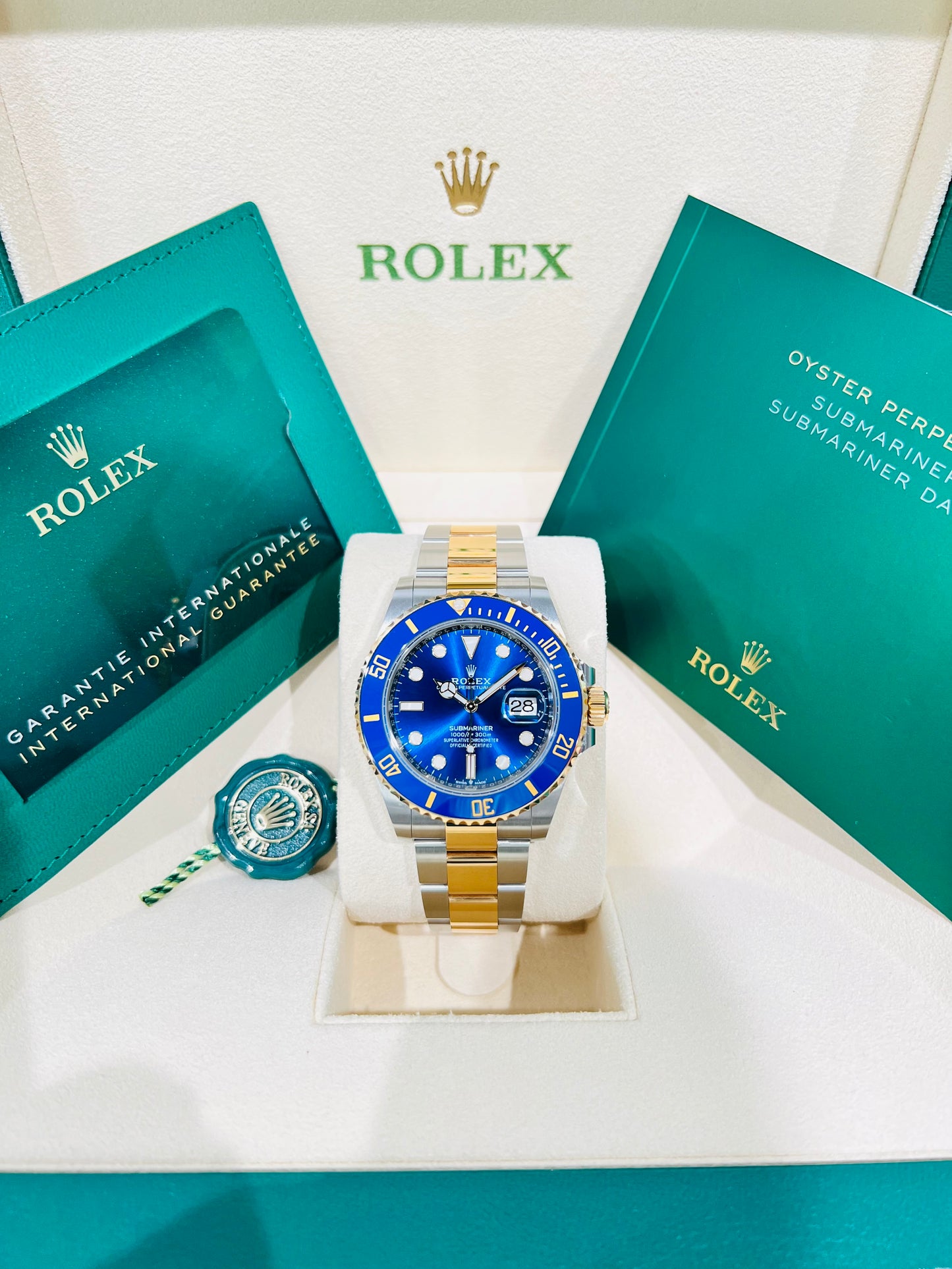 Rolex Submariner Date 41mm, Blue Dial Two Tone Men's Luxury Watch Model #126613LB