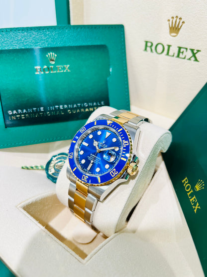 Rolex Submariner Date 41mm, Blue Dial Two Tone Men's Luxury Watch Model #126613LB