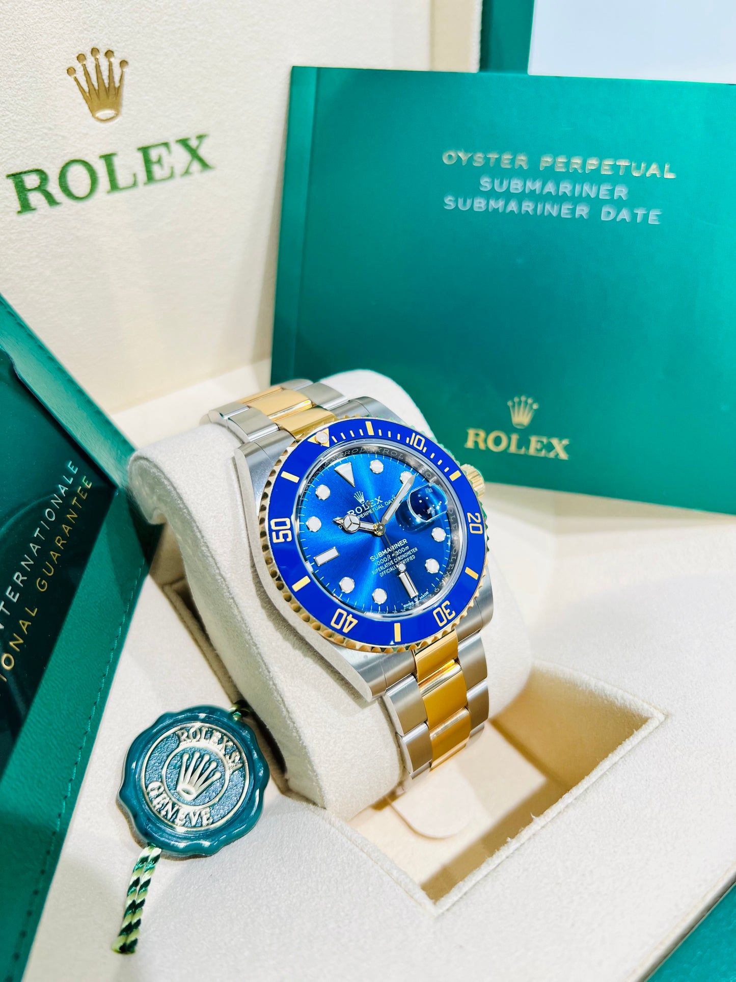 Rolex Submariner Date 41mm, Blue Dial Two Tone Men's Luxury Watch Model #126613LB