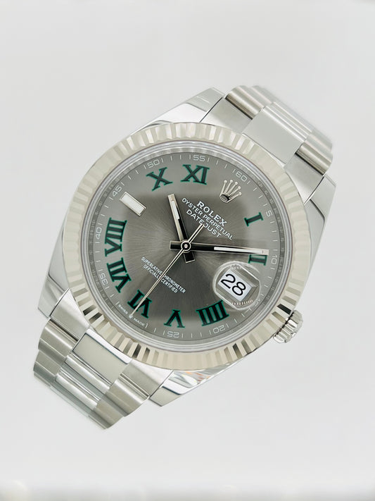 Rolex Datejust 41mm Slate Grey Wimbledon Dial Men's Watch Model #126334