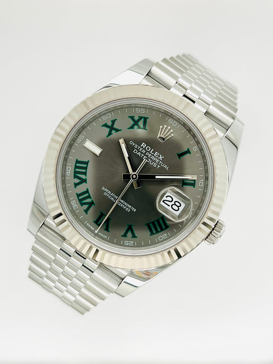 Rolex Datejust 41mm Slate Grey Wimbledon Dial Men's Watch Model #126334