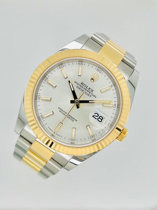 Rolex Datejust 41mm Silver Dial Two Tone Men's Luxury Watch Model #126333