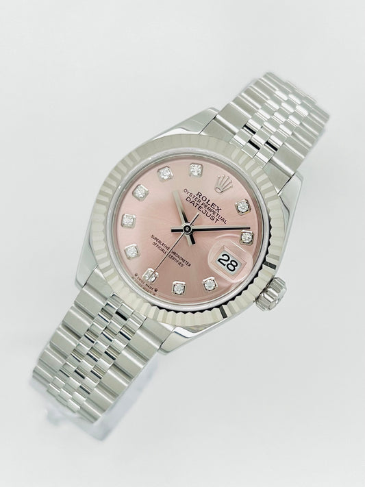 Rolex Lady-Datejust 28mm Pink Diamond Dial Women's Luxury Watch Model # 279174