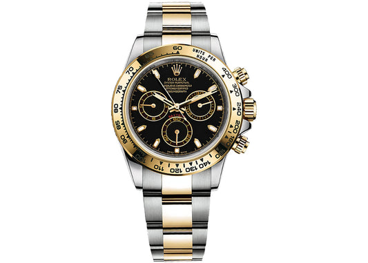 Rolex Cosmograph Daytona 40mm Black Dial Two Tone Men's Luxury Watch Model #116503