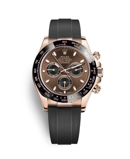 Rolex Cosmograph Daytona 40mm Chocolate Dial Rose Gold Oysterflex Bracelet Men's Watch Model # 116515LN