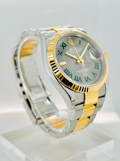 Rolex Datejust 36mm Slate Grey Roman Dial Oyster Bracelet Unisex Watch Model # 126233