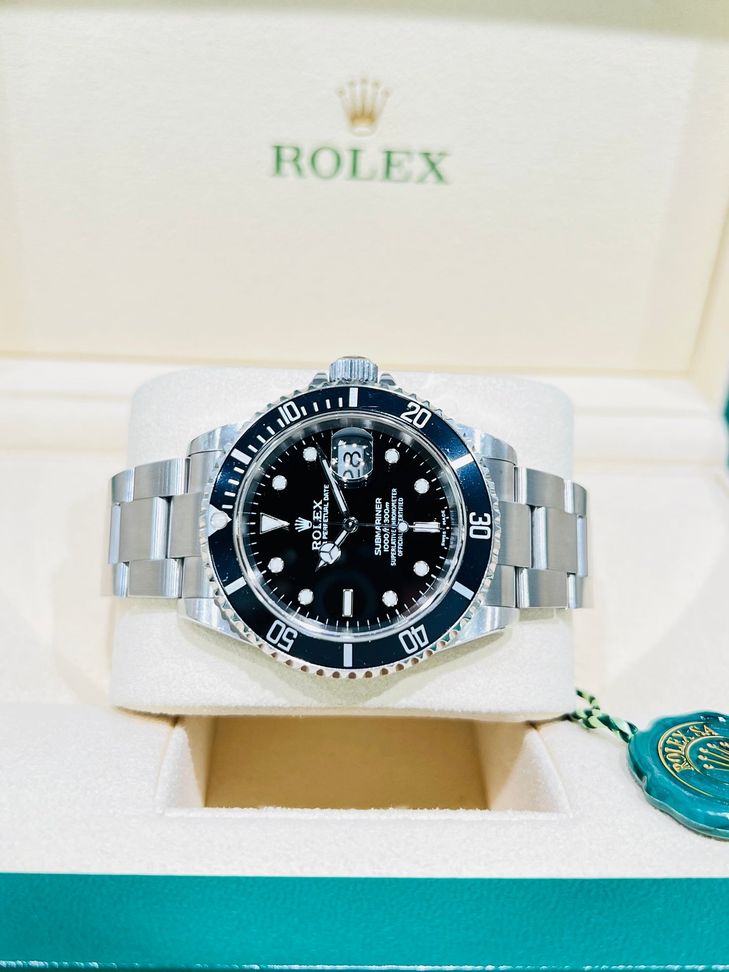 Rolex Submariner Date 40mm Oystersteel Black Dial Men's Watch Model # 16610