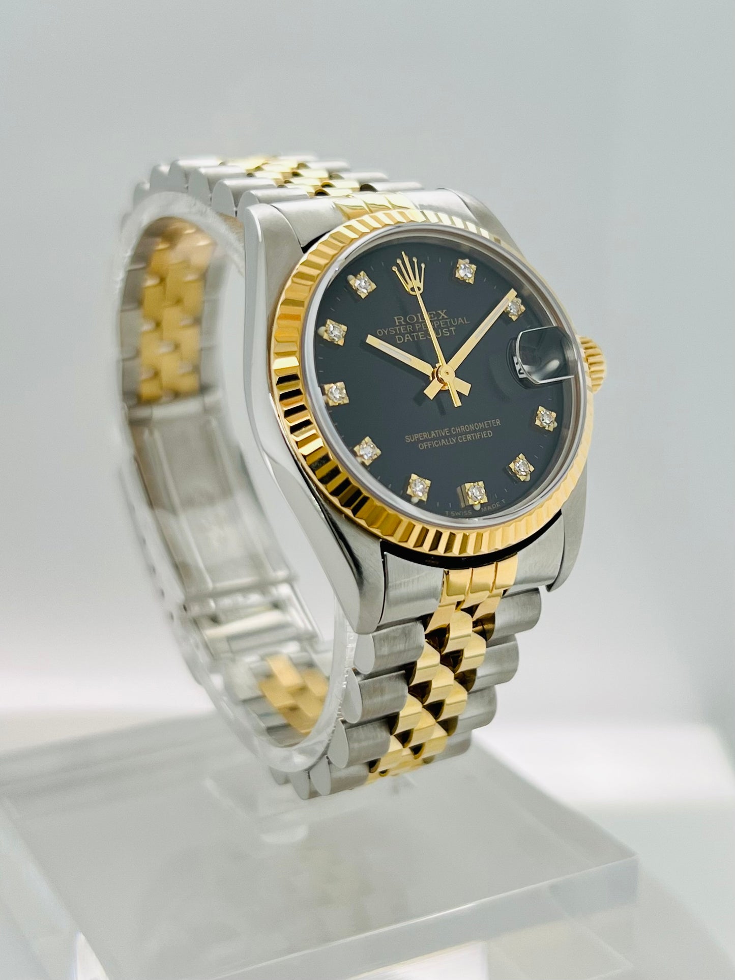 Rolex Datejust 31mm Black Dial Gold & Steel Women's Watch Model # 68273