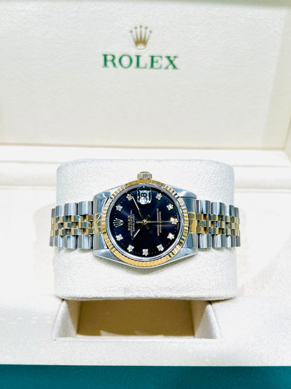 Rolex Datejust 31mm Black Dial Gold & Steel Women's Watch Model # 68273