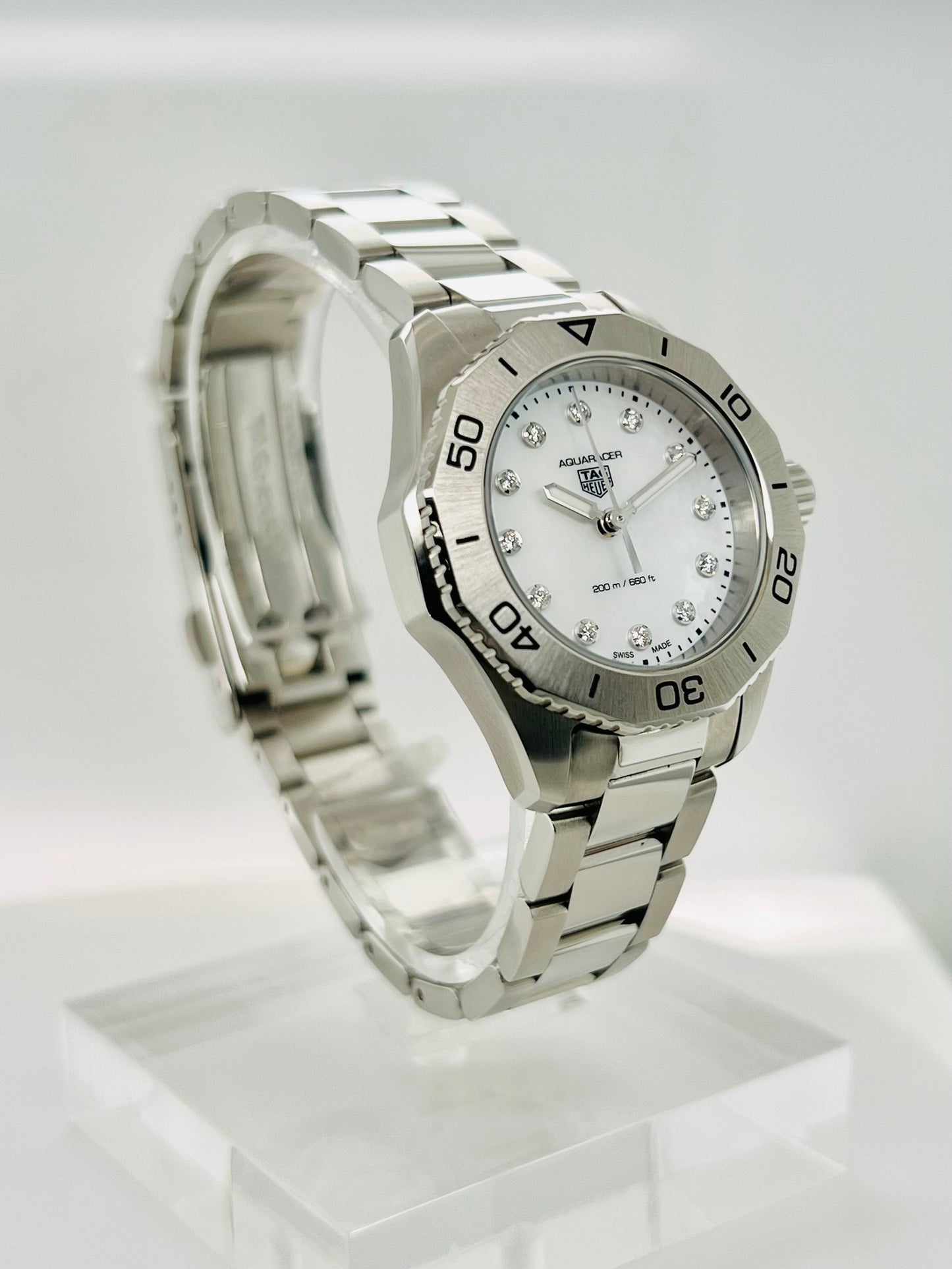 Tag Heuer Aquaracer Mother of Pearl Diamond Dial Women's Watch Model # WBP1416.BA0622