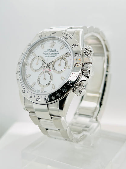 Rolex Cosmograph Daytona Chronograph White Dial 40mm Men's Watch Model #116520