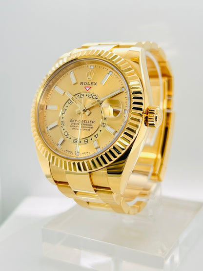 Rolex Sky-Dweller 42mm Champagne Dial Gold Men's Watch Model #326938