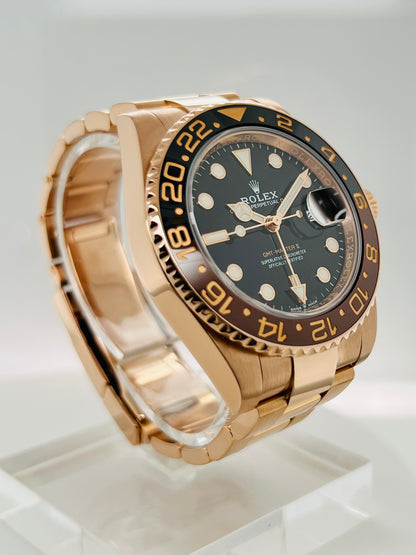 Rolex GMT-Master II 40mm Black Dial Rose Gold Men's Luxury Watch Model #126715CHNR