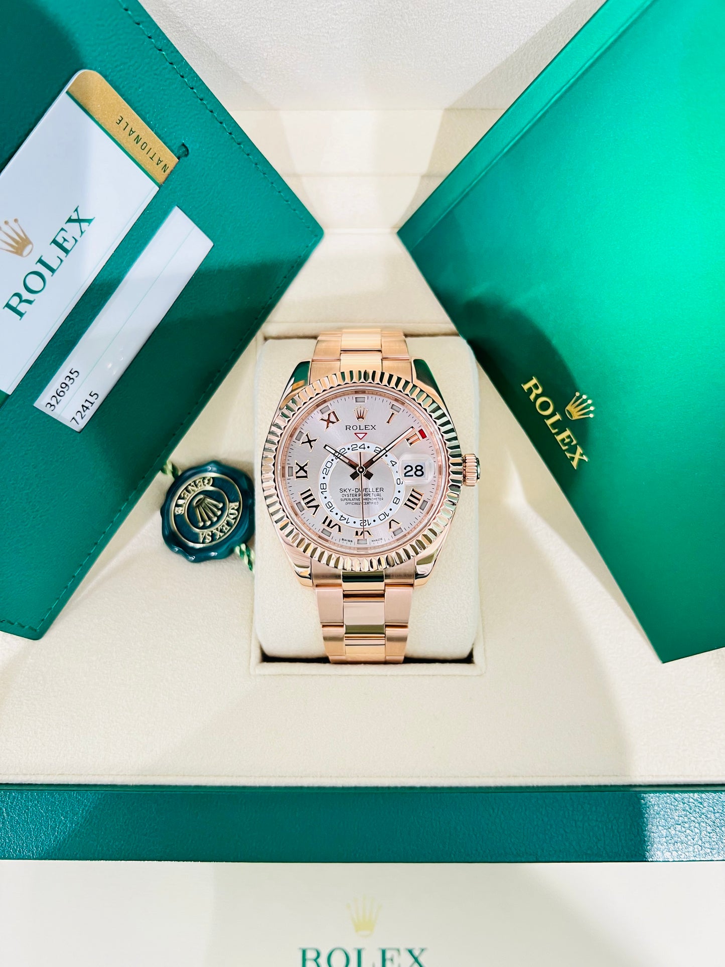Rolex Sky-Dweller 42mm 18K Rose Gold Luxury Men's Watch Model # 326935