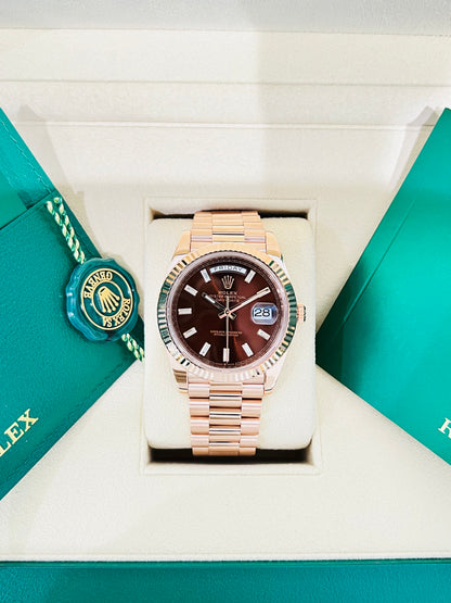 Rolex Day-Date 40mm Rose Gold Men's Watch Model # 228235