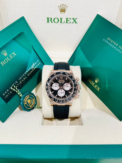 Rolex Cosmograph Daytona 40mm Black Dial Rose Gold Oysterflex Bracelet Men's Watch Model # 126515LN