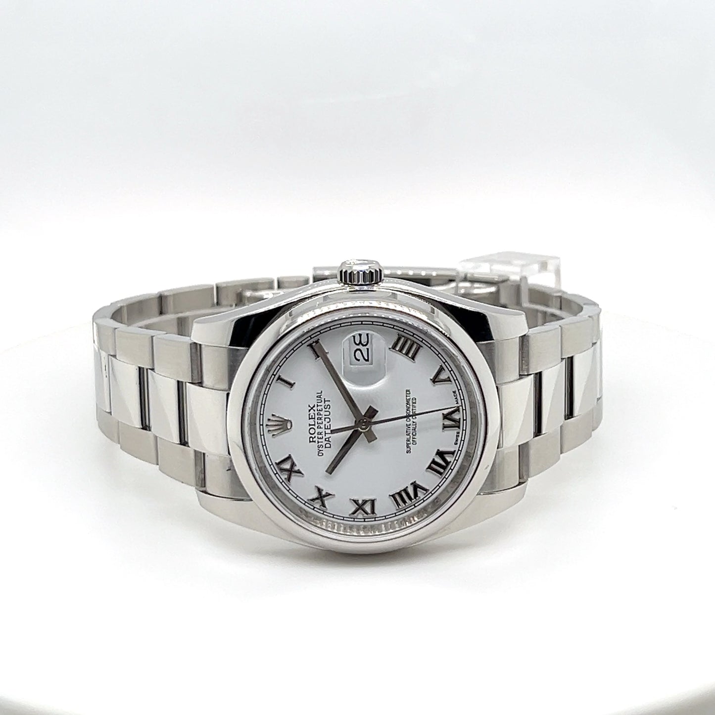 Rolex Datejust 36mm, White Dial Roman Numerals Watch Model #126200