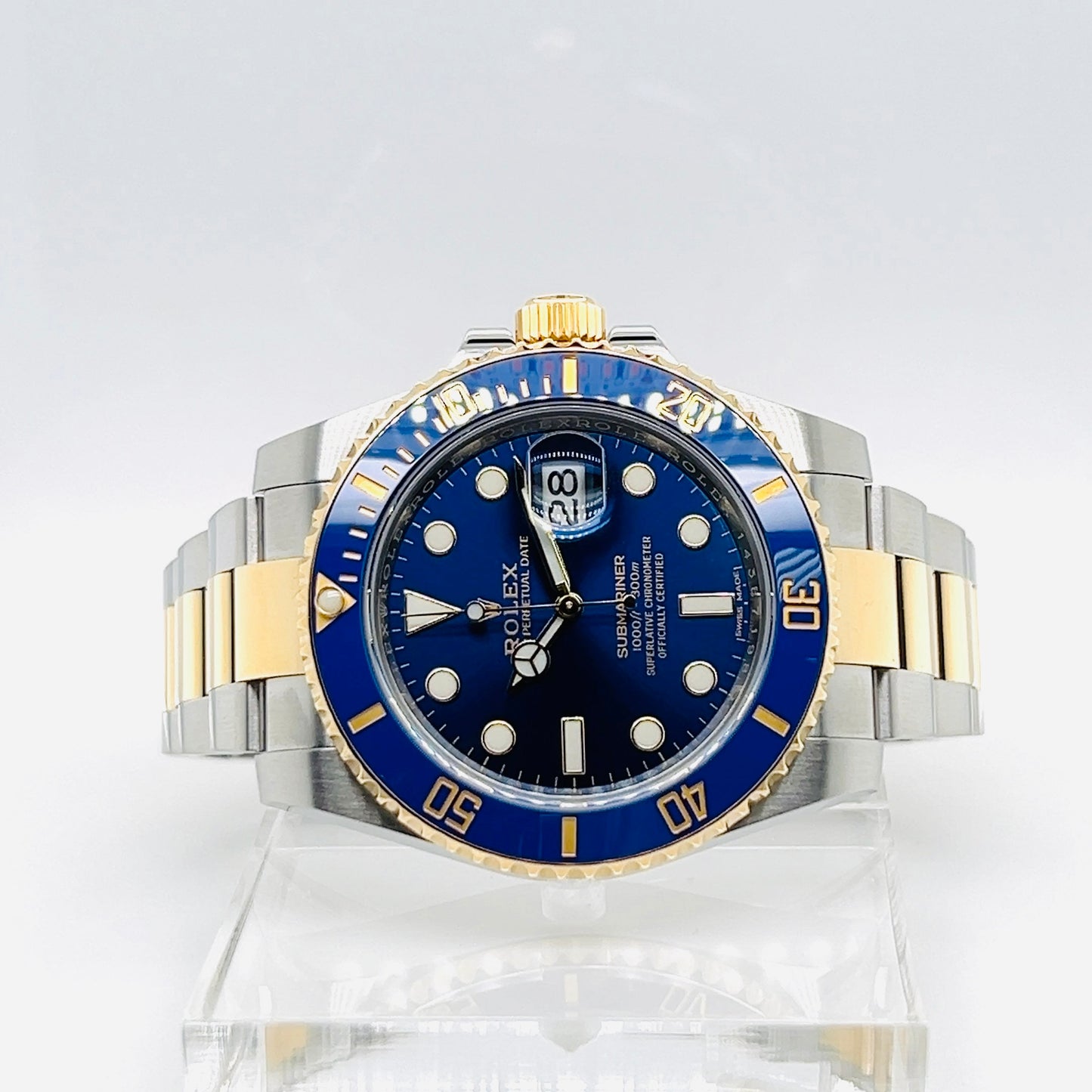 Rolex Submariner Blue Dial 40mm Two Tone 18K Yellow Gold Men's Luxury Watch Model  # 116613