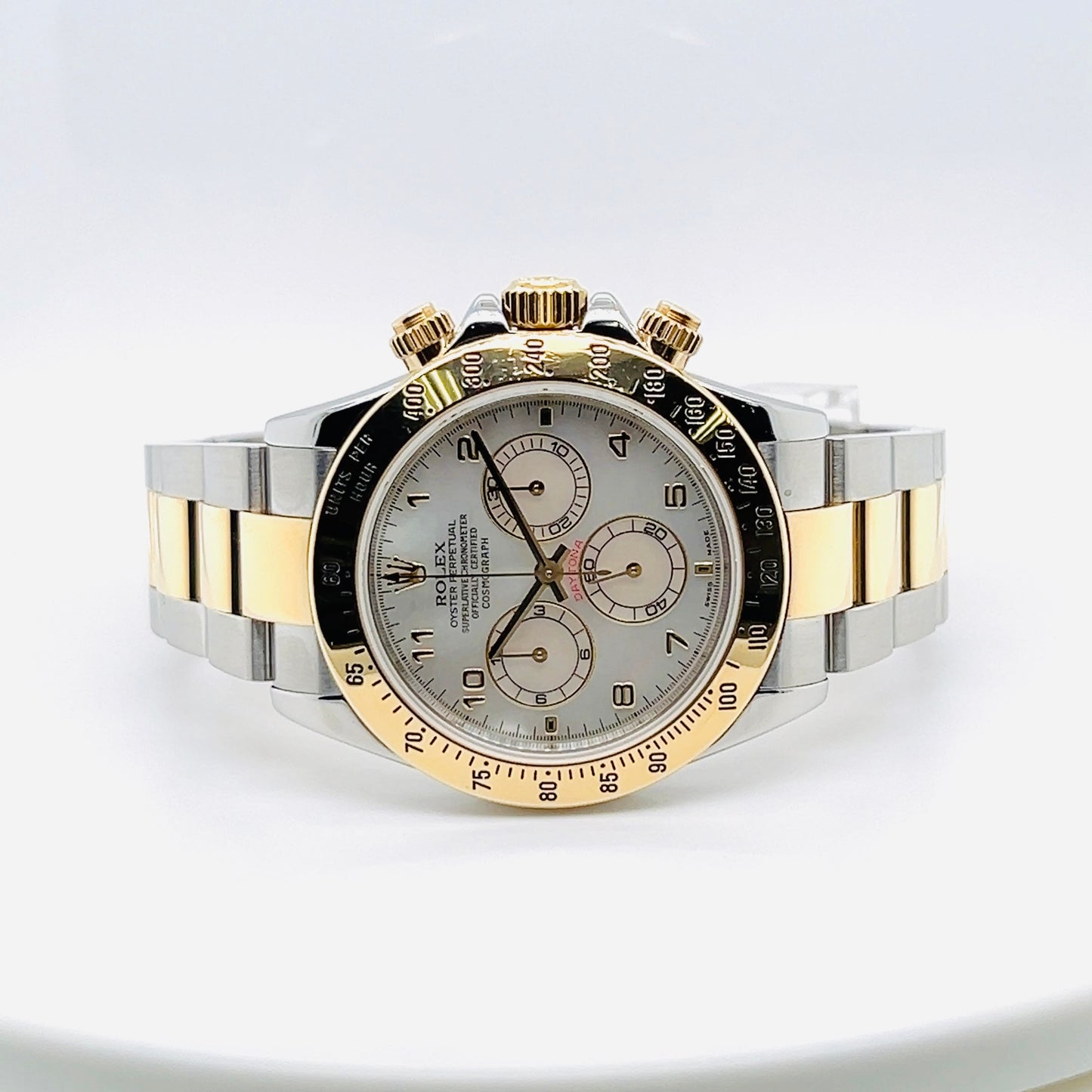 Rolex Cosmograph Daytona 40mm Mother of Pearl Dial Two Tone Men's Luxury Watch Model #116523