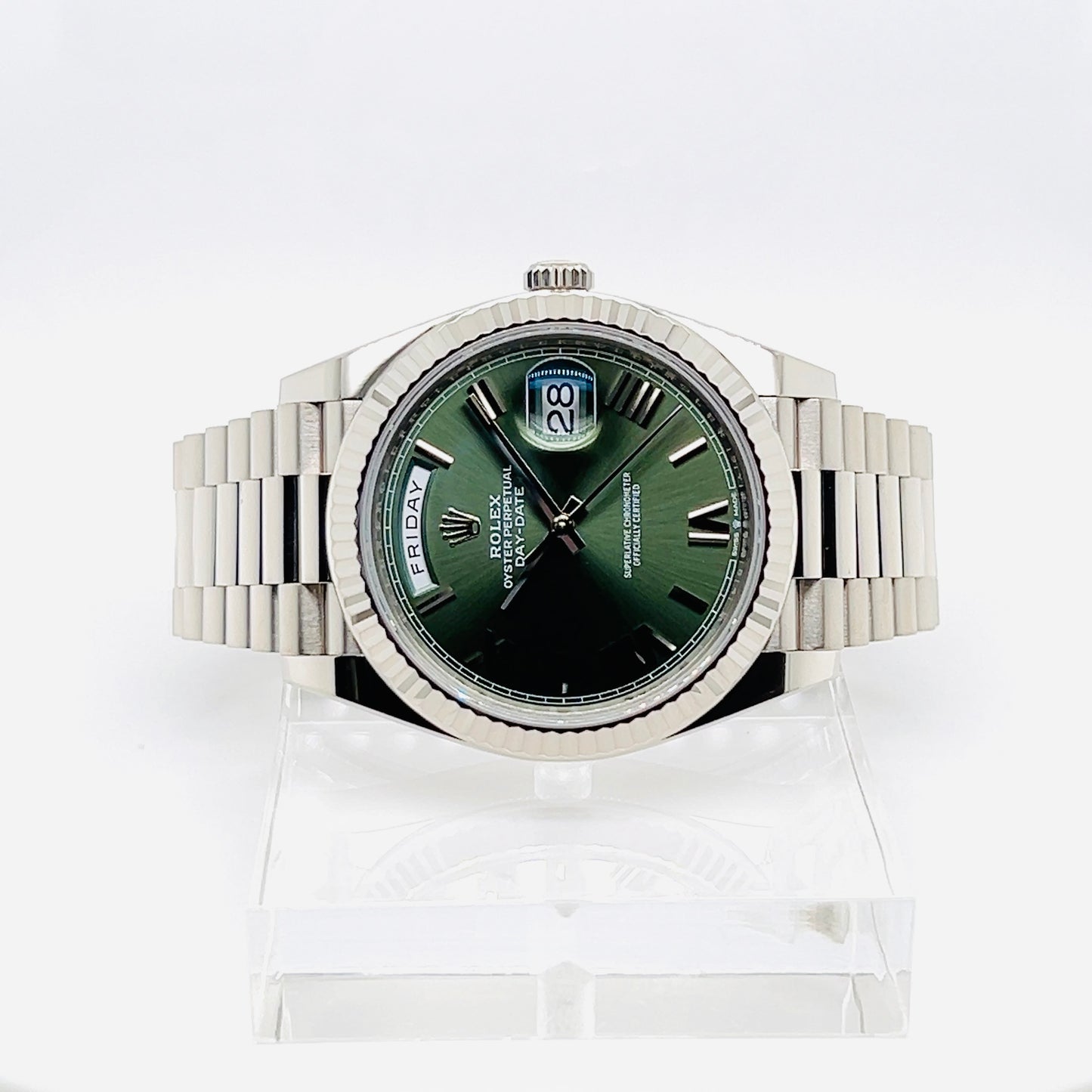 Rolex Day-Date 40 Green Dial White Gold Men's Luxury Watch Model #228239