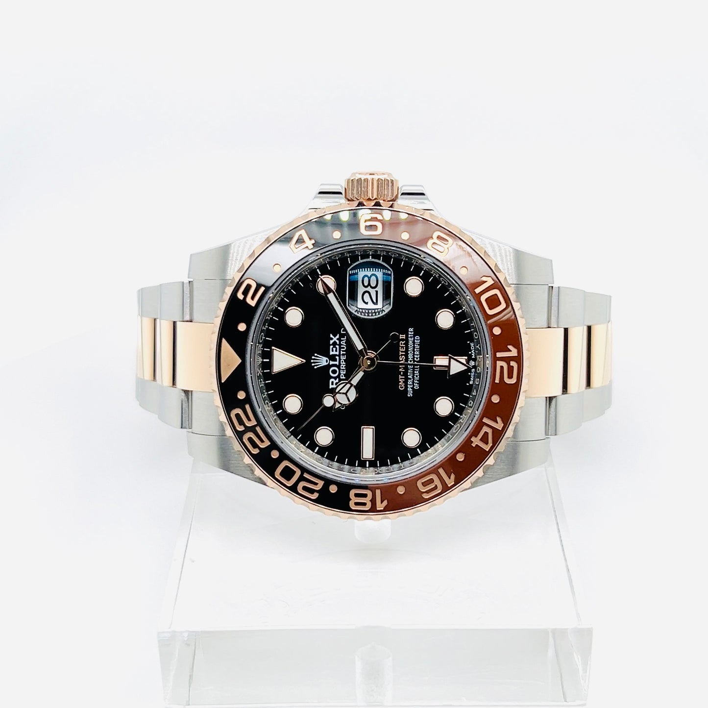 Rolex GMT-Master II 40mm Two Tone Rose Gold & Steel Men's Luxury Watch Model #126711CHNR