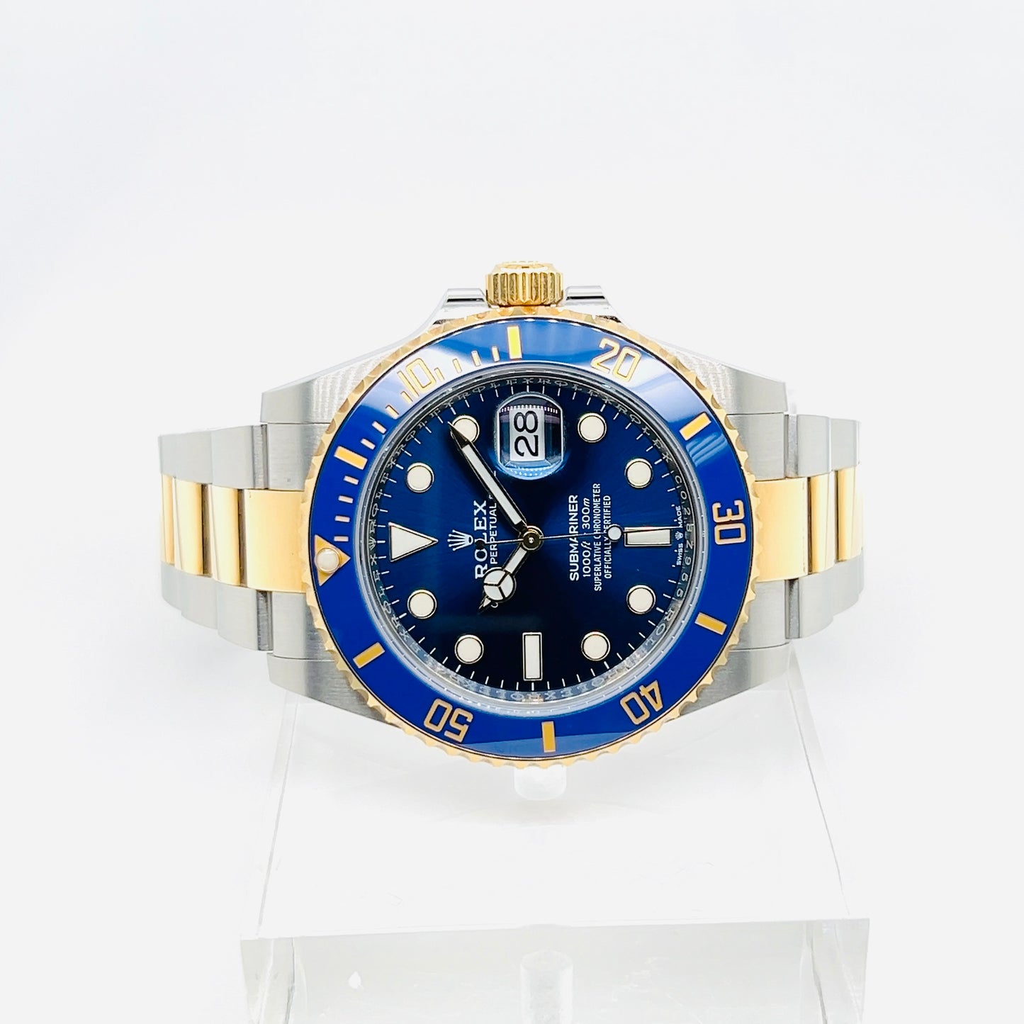 Rolex Submariner Date 41mm, Blue Dial Two Tone Men's Luxury Watch Model #126613LB