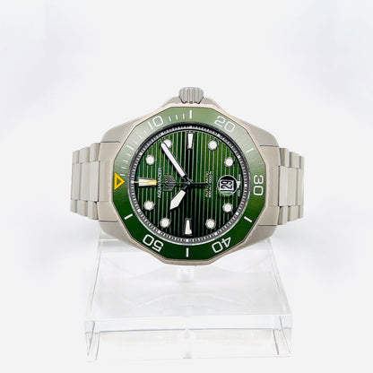 Tag Heuer Aquaracer 43mm Green Dial Titanium Men's Watch Model # WBP208B