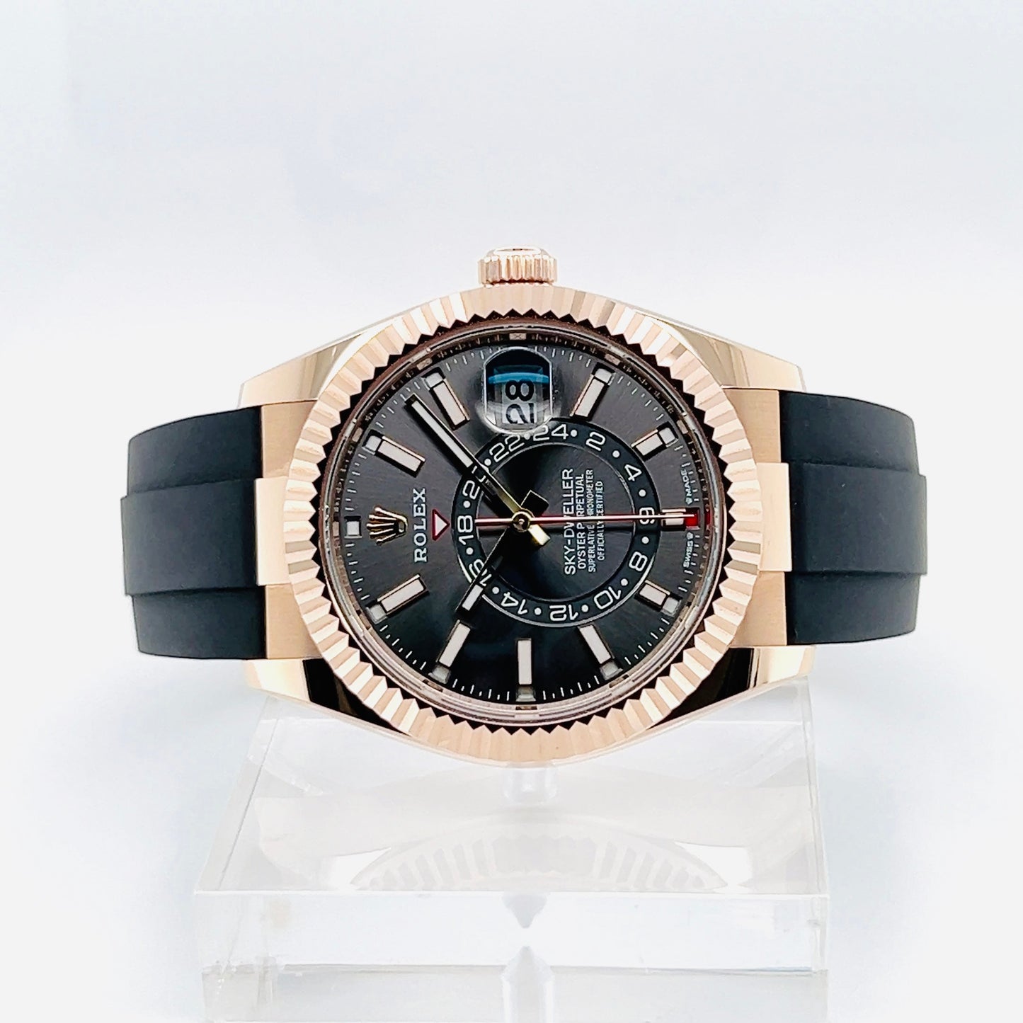 Rolex Sky-Dweller 18k Everose Gold Oysterflex Men's Watch Model # 336235