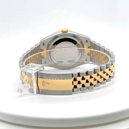 Rolex Datejust 36mm Jubilee Diamond Bezel Steel & 18k Yellow Gold Silver Diamond Roman VI XI Dial Model number:# 126283RBR