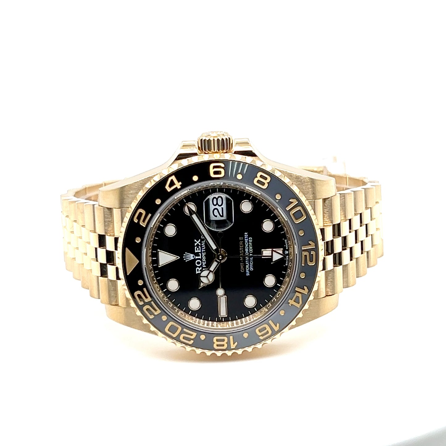 Rolex GMT-Master II 18k Yellow Gold Men's Watch Model #126718GRNR