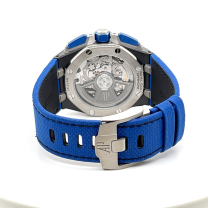 Audemars Piquet Royal Oak Offshore Chronograph 43mm Black Ceramic Case and Blue Bezel Model # 26420CE.OO.A043VE.01